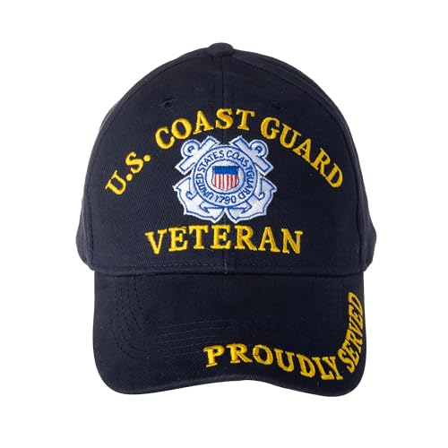 FindingKing U.S. Coast Guard Veteran Proudly Served Hat Cap Blue - Image 1
