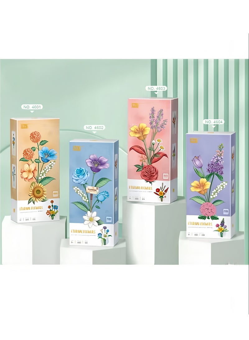 New Mini Blocks Flower Bouquet Building Sets Artificial Flowers Building Blocks Decoration Home 633 Pcs Botanical Collection3 Pcs Botanical Collection For Adults - Image 2