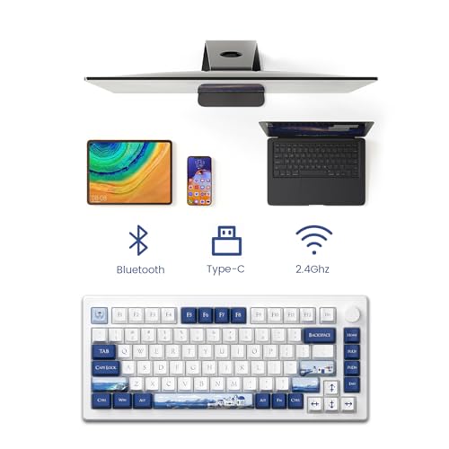 AKKO لوحة مفاتيح أكو للألعاب مع مفاتيح مغناطيسية، 75% معدل استجابة 8k لوحة مفاتيح ميكانيكية بتأثير هال مع مقبض MOD007B HE PC سانتوريني سلكية/لاسلكية (مفتاح كايل ساكورا الوردي المغناطيسي) - Image 3