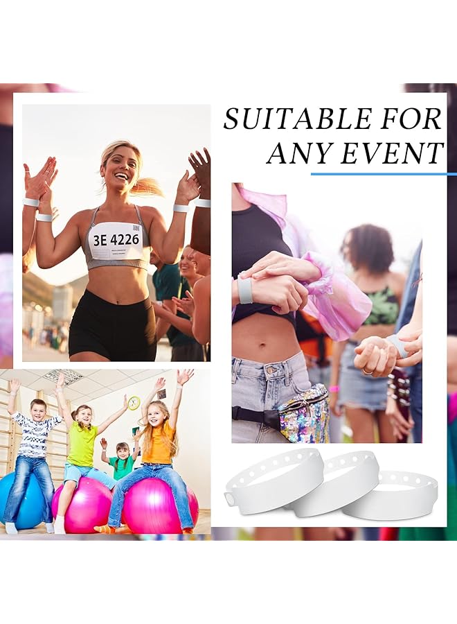 إيروريكس 100 قطعة من أساور المستشفيات، أساور بلاستيكية بيضاء للمناسبات، أساور طبية للمرضى، أساور من الفينيل، أساور هوية مقاومة للماء للمناسبات والحفلات والمستشفيات - Image 5