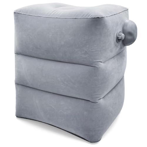 HANNEA® Inflatable Air Travel Pillow Long Travel Footstool Seat Foot Rest Pillow Foldable for Flight Home Office Footstool Self-inflatable Air for Adult Kids - Image 1