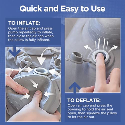 HANNEA® Inflatable Air Travel Pillow Long Travel Footstool Seat Foot Rest Pillow Foldable for Flight Home Office Footstool Self-inflatable Air for Adult Kids - Image 5