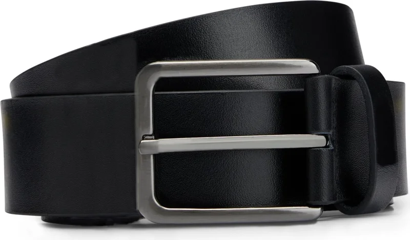 Vanilla Collection Men's Leather Belt Jeans Canvas Fabric Trousers Suitable Black Color