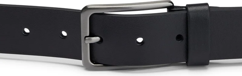 Vanilla Collection Men's Leather Belt Jeans Canvas Fabric Trousers Suitable Black Color