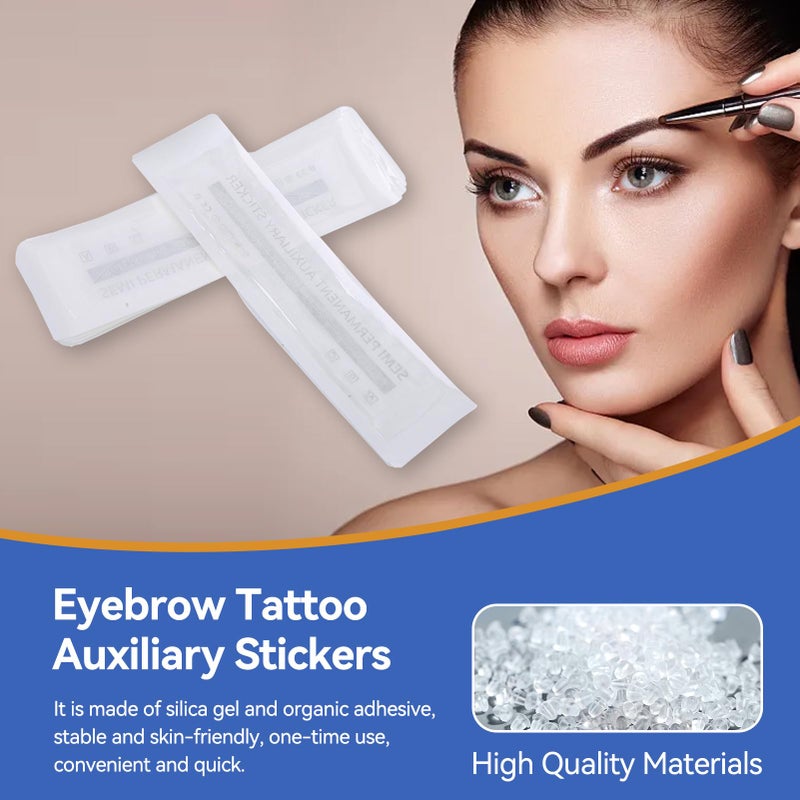 Agatige 6 Pairs Eyebrow Tattoo Auxiliary Stickers, Disposable Adhesive Eyebrow Template Sticker Eyebrow Ruler Sticker Eye Makeup Aid Tools for Woman - Image 5