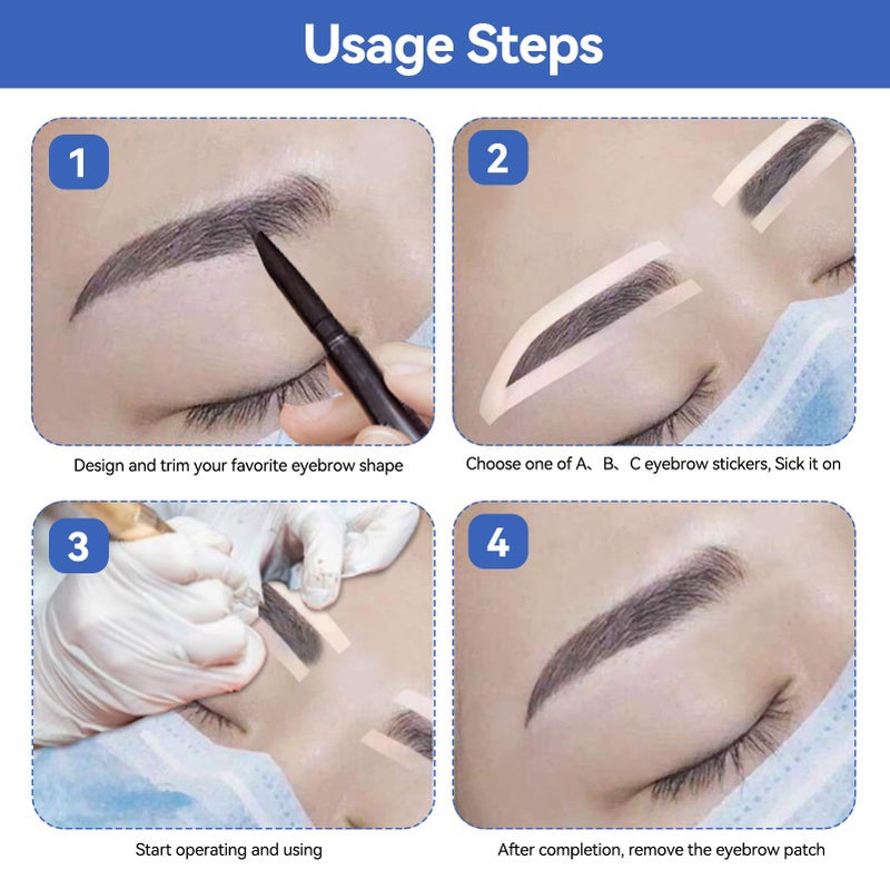 Agatige 6 Pairs Eyebrow Tattoo Auxiliary Stickers, Disposable Adhesive Eyebrow Template Sticker Eyebrow Ruler Sticker Eye Makeup Aid Tools for Woman - Image 4