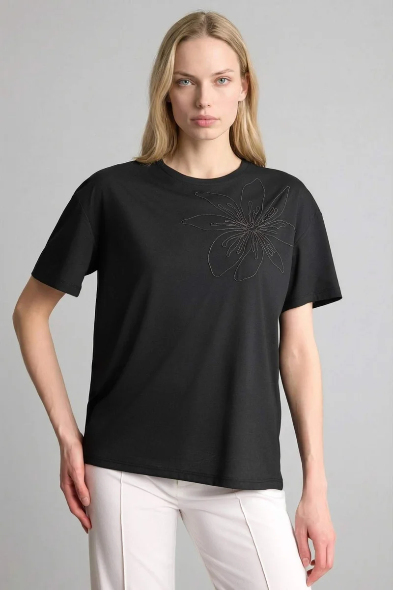 ديفاكتو Relax Fit Crew Neck Printed Short Sleeve T-Shirt
