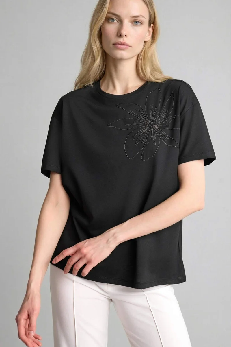 ديفاكتو Relax Fit Crew Neck Printed Short Sleeve T-Shirt