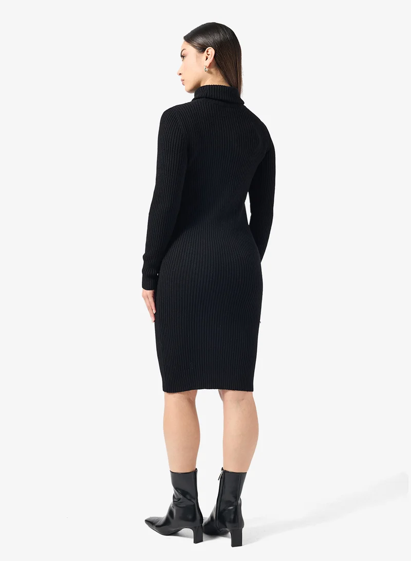 ONLY Knitted Roll Neck Bodycon Midi Dress