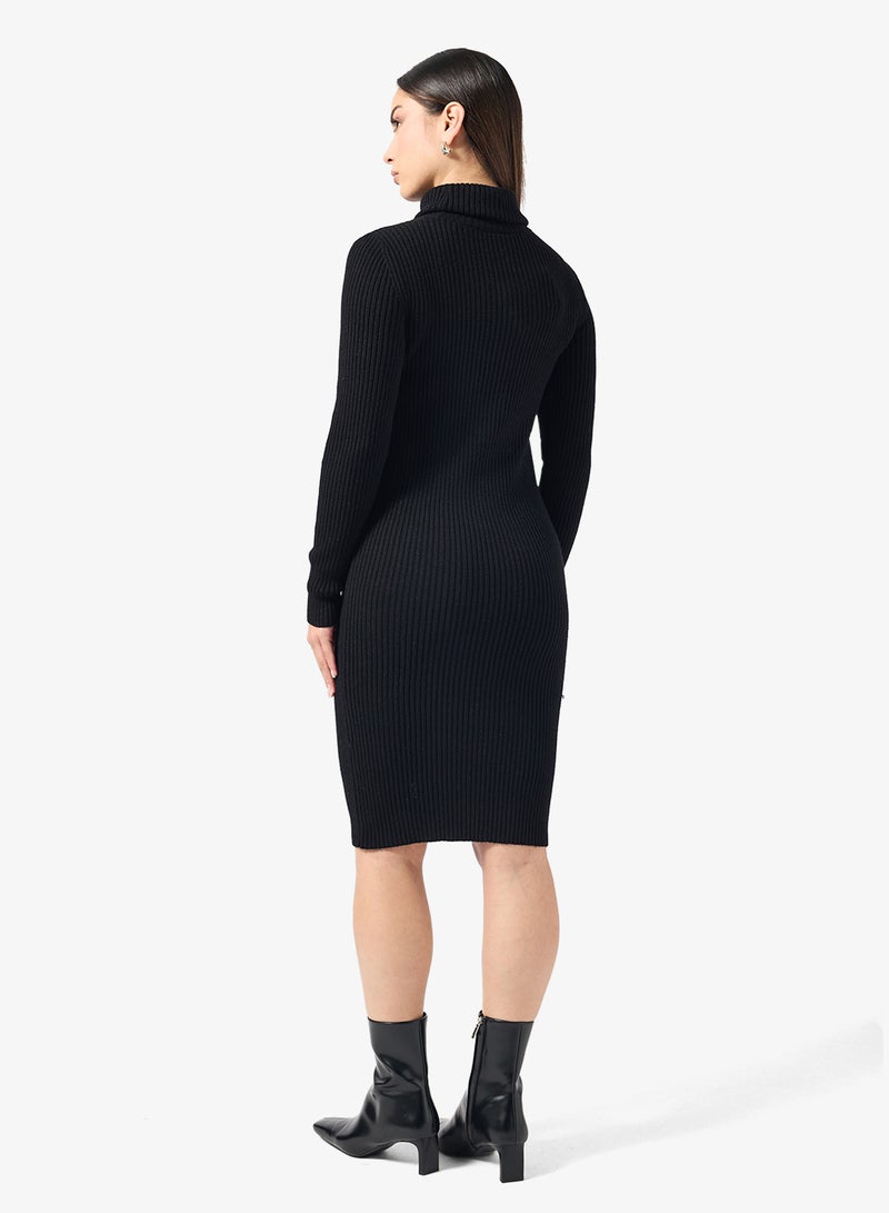 ONLY Knitted Roll Neck Bodycon Midi Dress - Image 2