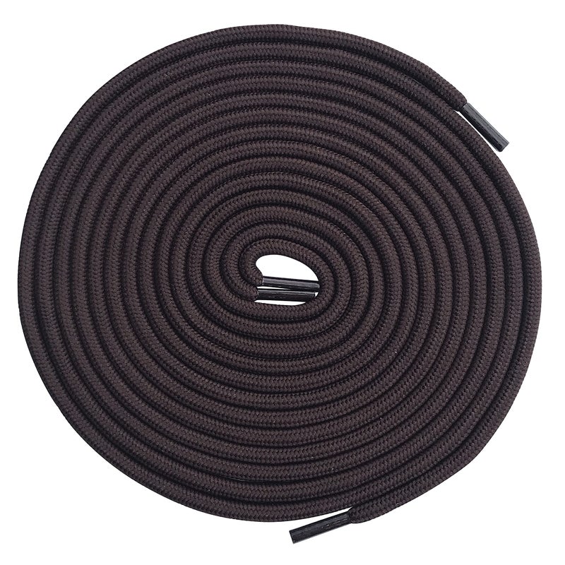 bq B&Q 3 Pairs Heavy Duty Round Boot Laces Shoelaces for Hiking Walking Construction Safety Work Boots Shoes (72" (183cm), Dark Brown) - Image 2