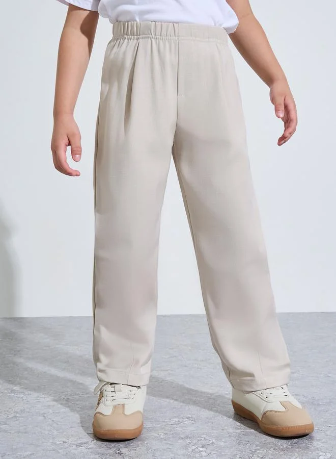 ستايلي Boys Linen Blend Solid Pants