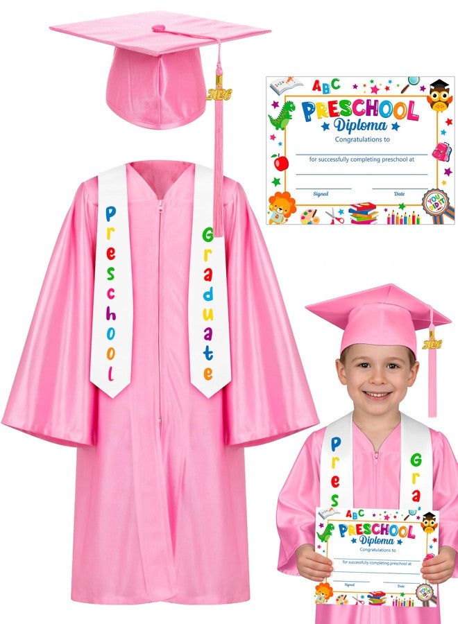 QZYL Preschool Graduation Cap and Gown Set, Unisex Kindergarten Graduation Outfit with Stole 2026 Tassel and Certificate - Image 1