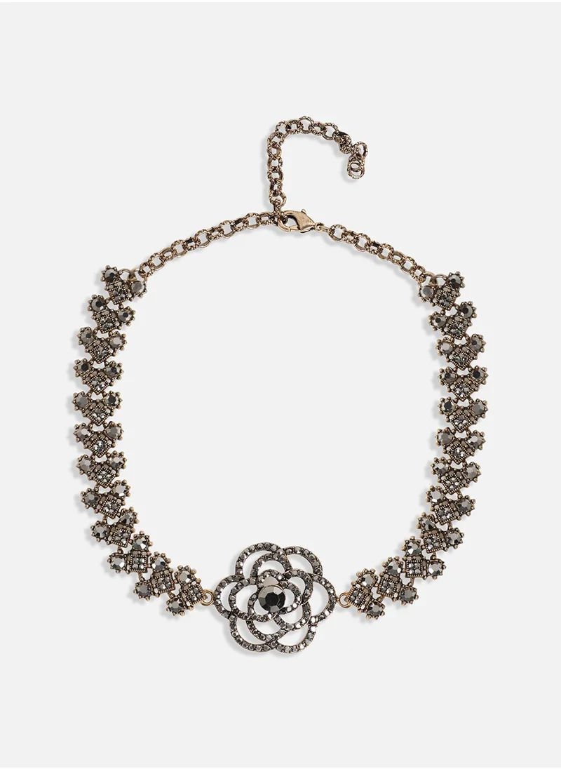 SOHI Rose Crystal Jewellery Set