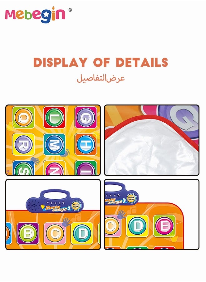 MEBEGIN - Alphabet Learning Dance Playmat, Education Dancing Pad with Adjustable Built-in Music, Slip and Safe Play Mat Toy, Great for Developing Kid's Musical Interest, Hands-on Ability and Imagination Capacity, 71*83cm - Image 1