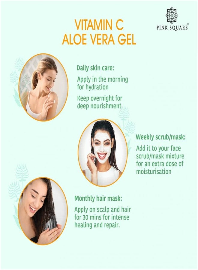 Pink Square Vitamin C Aloe Vera Facial Gel with Orange Extract to Get Deep Cleansing Skin Pack of 2 of 100 Grams(200 Grams) - Image 5