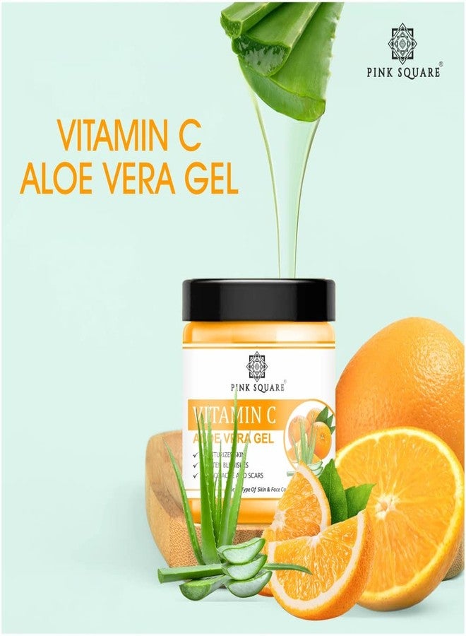 Pink Square Vitamin C Aloe Vera Facial Gel with Orange Extract to Get Deep Cleansing Skin Pack of 2 of 100 Grams(200 Grams) - Image 3