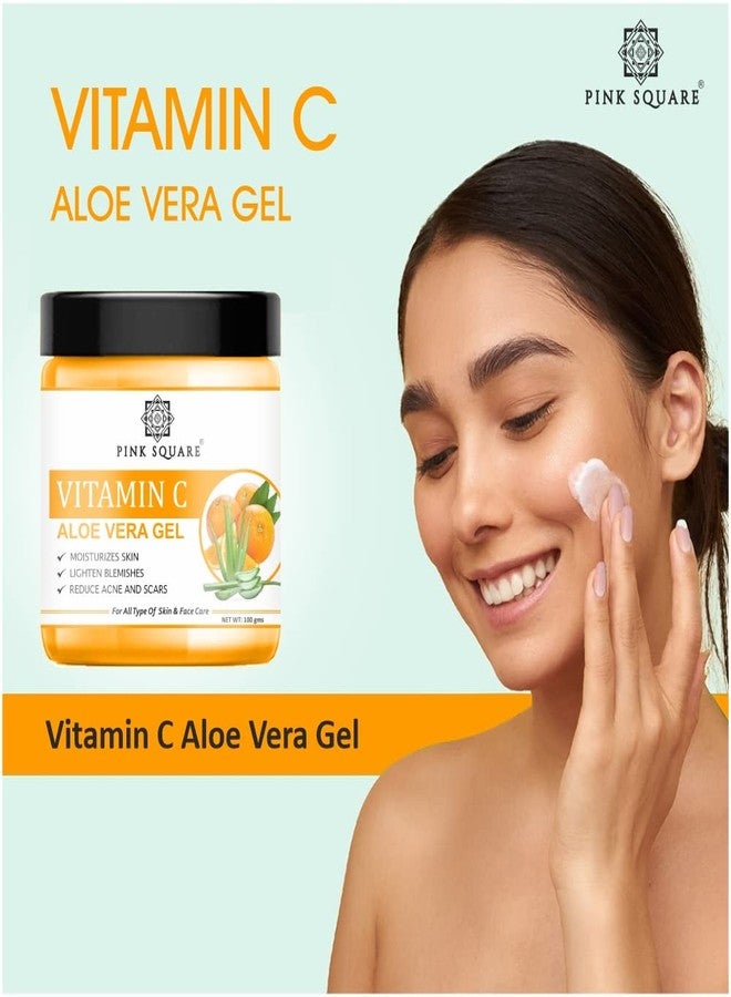 Pink Square Vitamin C Aloe Vera Facial Gel with Orange Extract to Get Deep Cleansing Skin Pack of 2 of 100 Grams(200 Grams) - Image 4