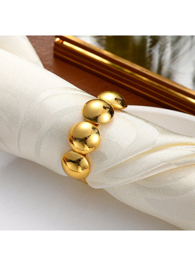 12 Pieces Of Napkin Rings And Napkin Buckles Are Suitable For Wedding Banquets, Family Parties, Kitchen Decorations, Gold Small Circles 4