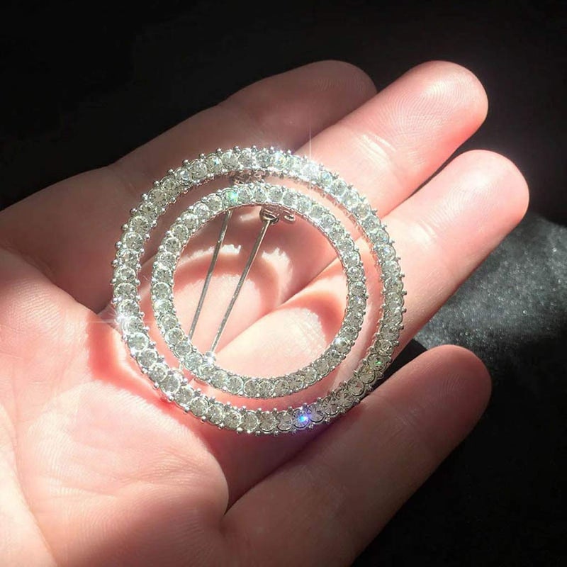 Small Crystal Glasses Holder Brooch Pin Rhinestone Clothes Accessory For Women Gift - Image 5