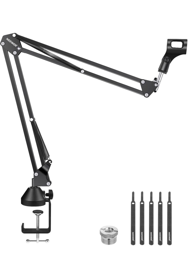 Neewer - NEEWER Microphone Arm Stand, Suspension Boom Scissor Mic Arm Stand with 3/8" to 5/8" Screw and Cable Ties Compatible with Blue Yeti Snowball Yeti X Quadcast, etc. Max Load 3.3lb/1.5kg (Black) - Image 1