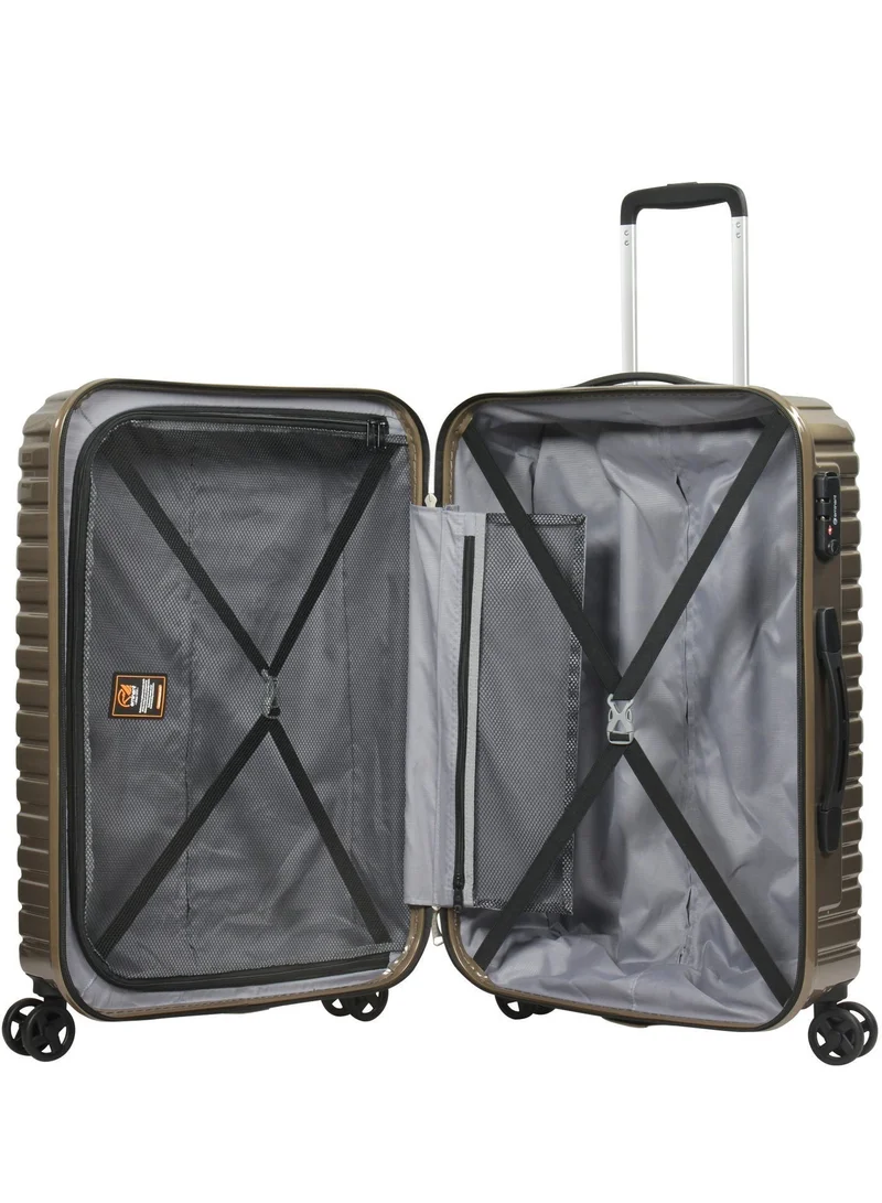 Eminent Coffee Wheeled Unisex Hard Shell Luggage Trolley Makrolon Lightweight 4 Quiet Double spinner Wheel Suitcase with TSA lock KH53M Coffee  | Best Price UAE
