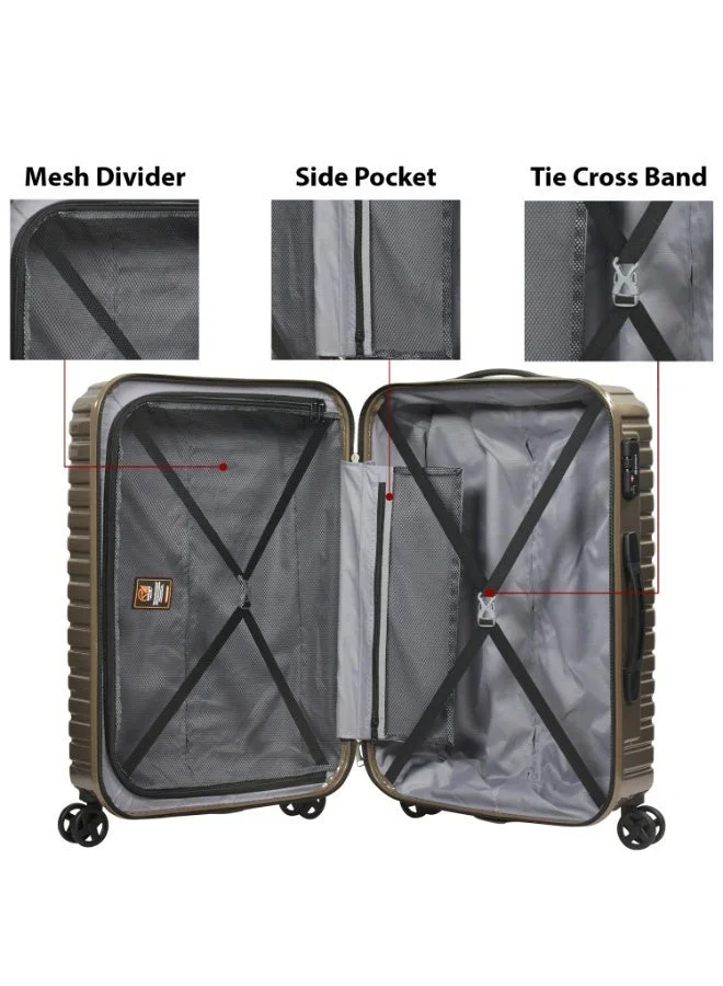 Eminent Coffee Wheeled Unisex Hard Shell Luggage Trolley Makrolon Lightweight 4 Quiet Double spinner Wheel Suitcase with TSA lock KH53M Coffee  | Best Price UAE