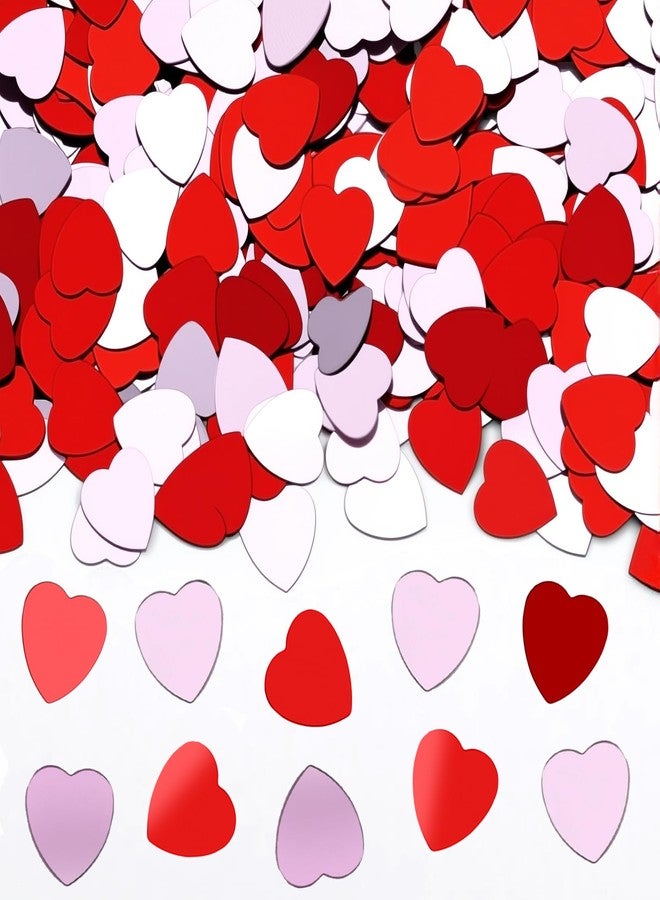 MARFOREVER Red and Pink Heart Confetti, Valentine's Day Table Decorations, Heart Shaped Glitter Sprinkles for Tables, Metallic Sequins for Party Centerpieces - Image 1