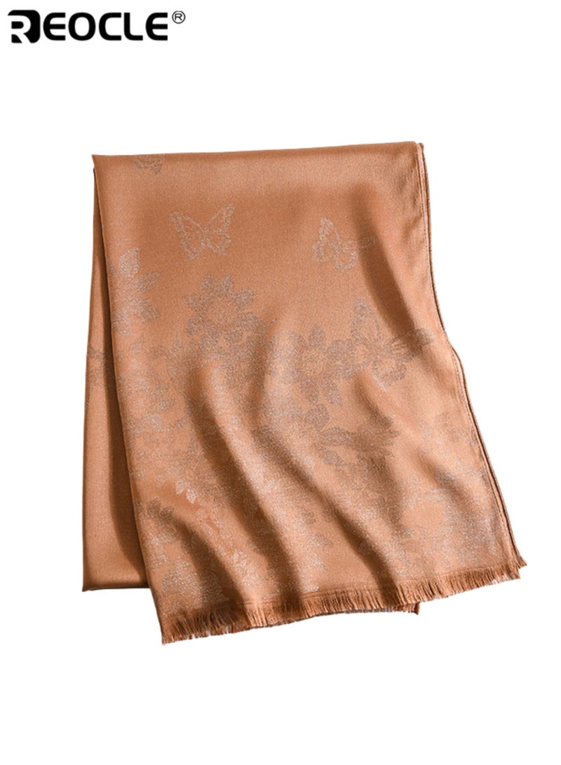 REOCLE Women's Reversible Scarf with Tencel Cotton Blend and Minimalist Print Versatile Wrap with Multi-Way Design for Shawl Headwear Styling - Image 4