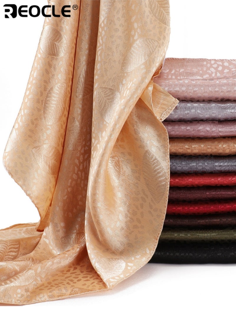 REOCLE Women's Reversible Scarf with Tencel Cotton Blend and Minimalist Print Versatile Wrap with Multi-Way Design for Shawl Headwear Styling - Image 5