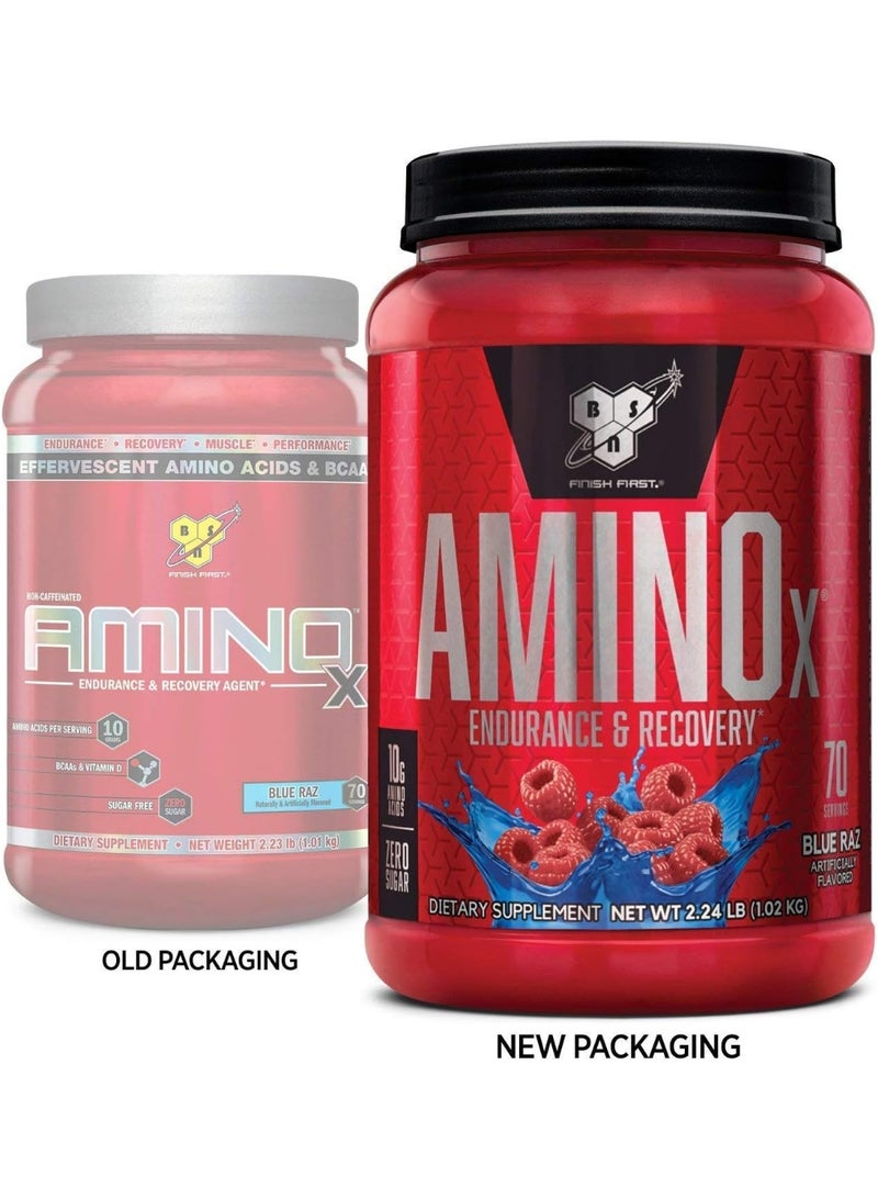 BSN AMINO X 30SERV BLUE RASP (6/CASE) - Image 4