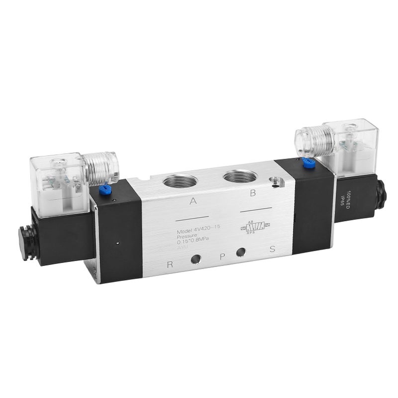 Pneumatic Solenoid Air Valve 3 Position 5 Way Connection Type Electromagnetic Electrical Control Valve DC12V - Image 2