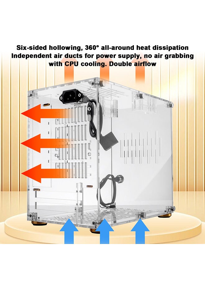 Generic Small Computer Case Plexiglass Shell Compact PC Case Desktop PC Case ITX Motherboard 210mm Graphics Card SFX Power Supply 360° All-round Heat Dissipation PC chassis  - Image 3