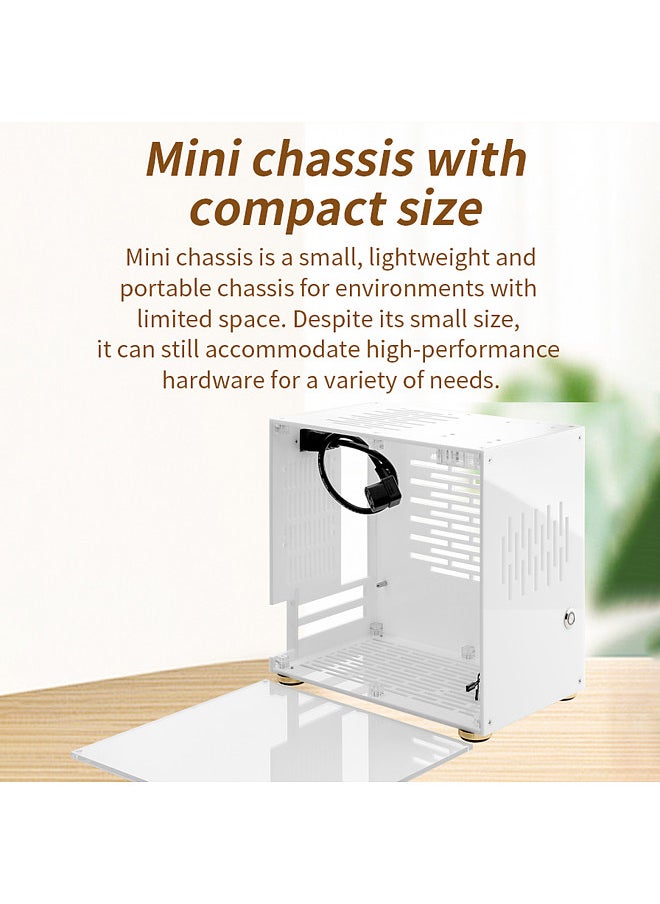 Generic Small Computer Case Plexiglass Shell Compact PC Case Desktop PC Case ITX Motherboard 210mm Graphics Card SFX Power Supply 360° All-round Heat Dissipation PC chassis  - Image 4