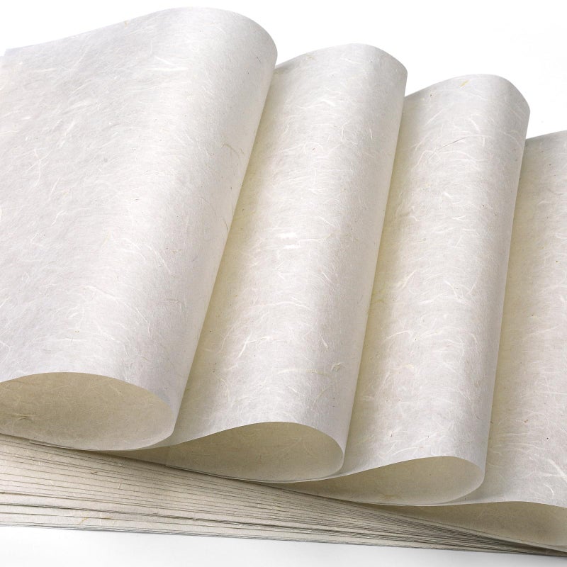 GarfxG A4 Mulberry Paper 20 Sheets Natural Rice Paper for Decoupage, Writing, Painting, Printing, Decorative, Card Making, Art Crafts DIY Gift Wrap -Off-White Color - Image 1