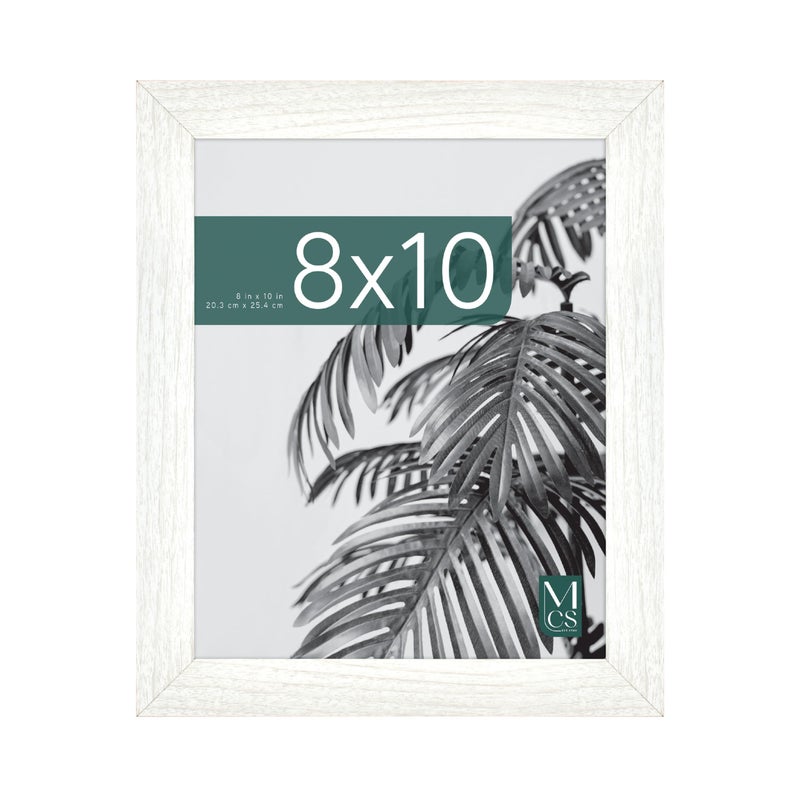 MCS Studio Gallery 8x10 Picture Frame White Woodgrain Engineered Wood, Vertical & Horizontal Wall Hanging & Easel for Tapletop Display, Rectangle Photo Frame for Photos, Posters & Art Prints (1-Pack) - Image 1
