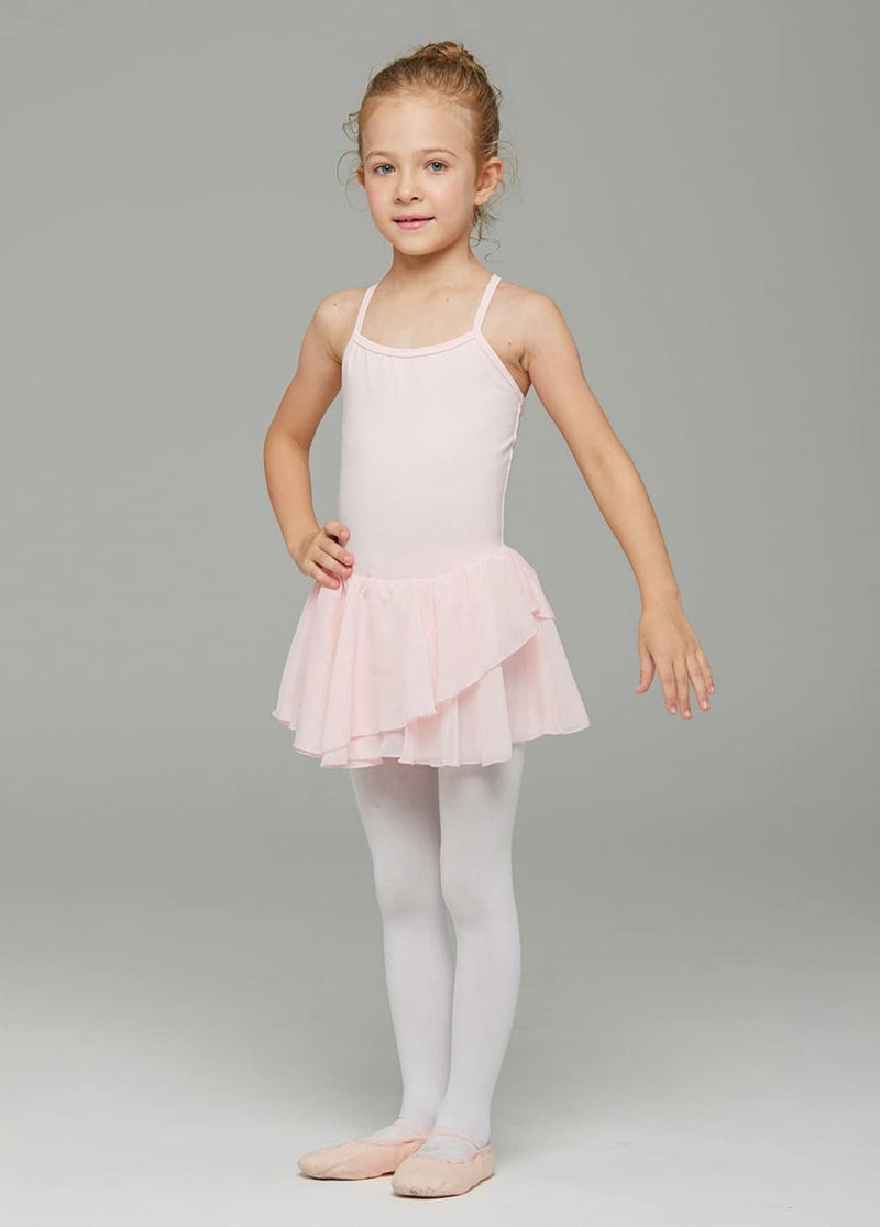 MdnMd Dance Camisole Tutu Skirted Leotard Dress Ballet Outfit Clothes for Ballerina Girls Christmas (Ballet Pink, Age 8-10) - Image 4