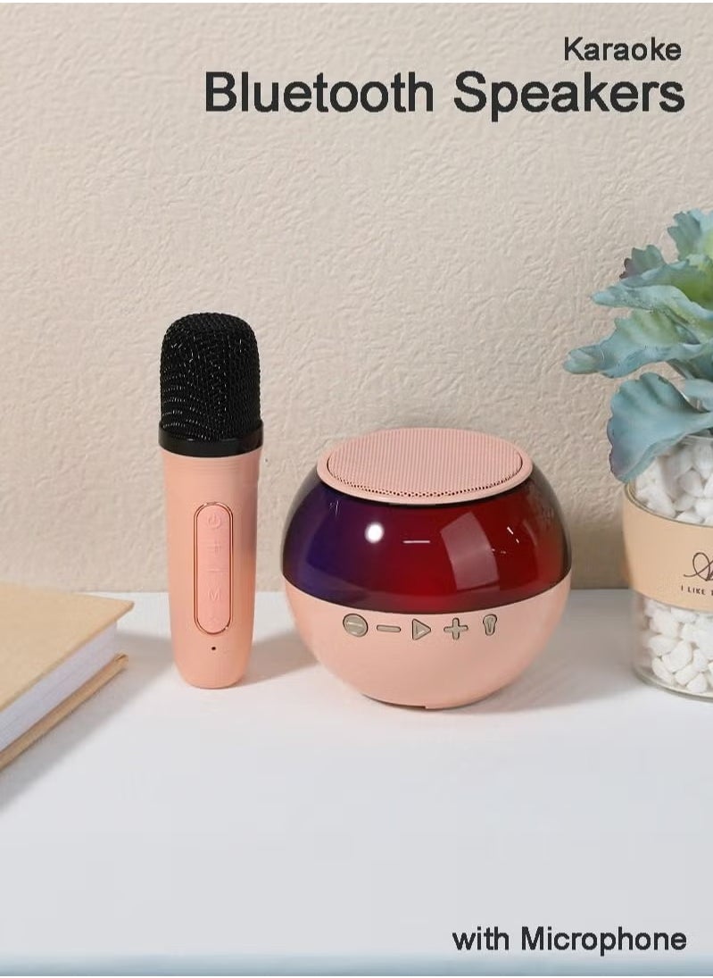 MIXDE - Karaoke Portable Wireless Bluetooth Speakers with Microphone One Click Original Vocal Elimination Auto Connection at Startup Colorful Ambient Light Ideal for Family Gatherings and Entertainment - Image 1