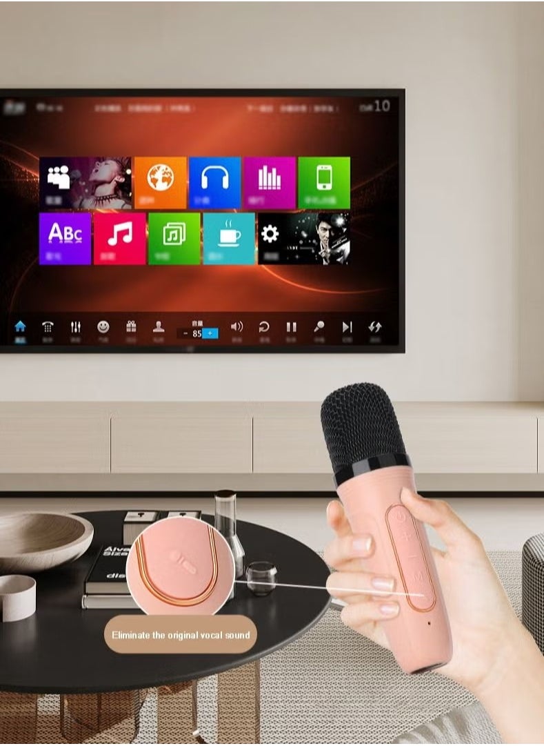 MIXDE - Karaoke Portable Wireless Bluetooth Speakers with Microphone One Click Original Vocal Elimination Auto Connection at Startup Colorful Ambient Light Ideal for Family Gatherings and Entertainment - Image 1