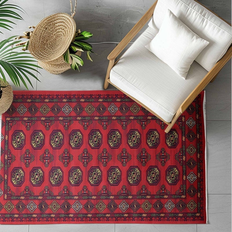Alkaffary Bashayer Area Rug, Living Room & Majlis Rug, Luxury Heritage Arabic Design High-Quality Materials,Multiple sizes , Red - Image 4