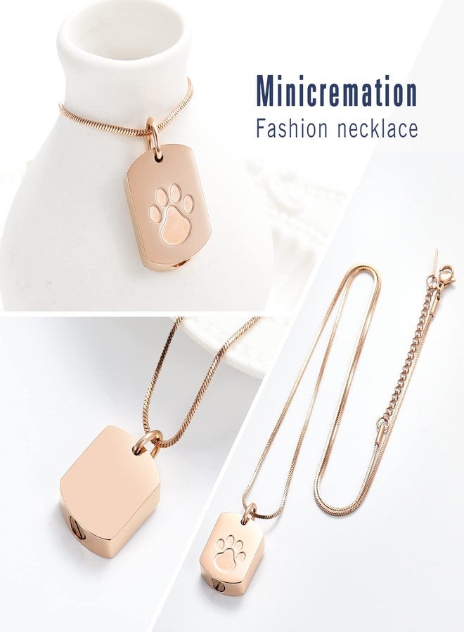 Minicremation Cremation Jewelry Urn Necklace for Ashes for Pet, Paw Print Memorial Ash Jewelry, Keepsake Holder Memorial Dog Tag Urn Necklace for Cat - Image 3