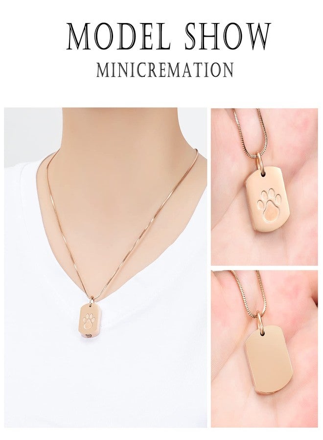 Minicremation Cremation Jewelry Urn Necklace for Ashes for Pet, Paw Print Memorial Ash Jewelry, Keepsake Holder Memorial Dog Tag Urn Necklace for Cat - Image 4
