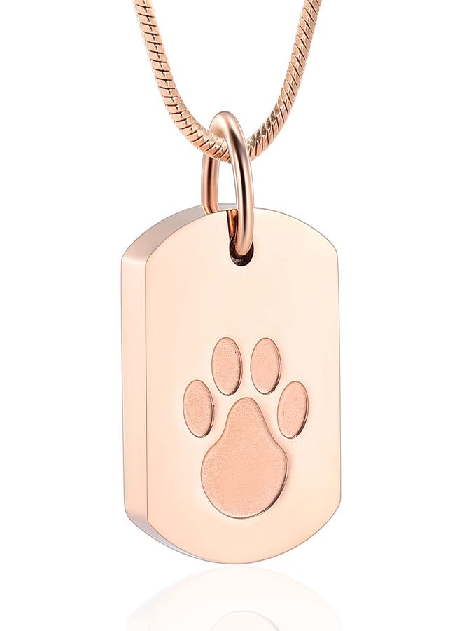 Minicremation Cremation Jewelry Urn Necklace for Ashes for Pet, Paw Print Memorial Ash Jewelry, Keepsake Holder Memorial Dog Tag Urn Necklace for Cat - Image 1