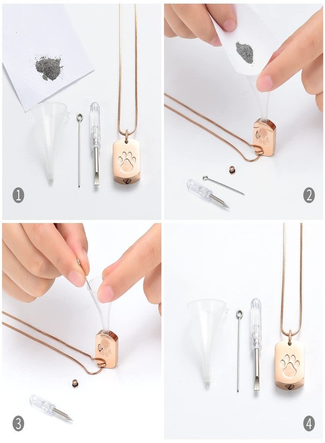 Minicremation Cremation Jewelry Urn Necklace for Ashes for Pet, Paw Print Memorial Ash Jewelry, Keepsake Holder Memorial Dog Tag Urn Necklace for Cat - Image 5
