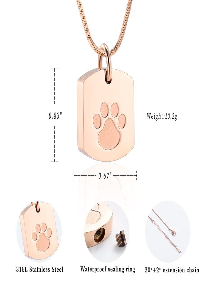 Minicremation Cremation Jewelry Urn Necklace for Ashes for Pet, Paw Print Memorial Ash Jewelry, Keepsake Holder Memorial Dog Tag Urn Necklace for Cat - Image 2
