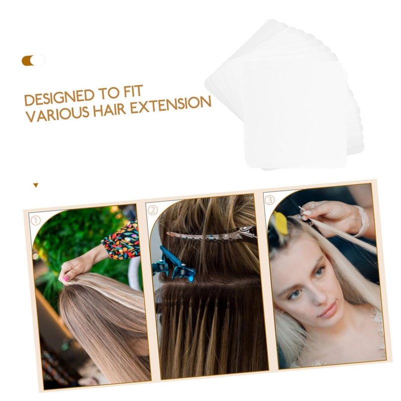 IMIKEYA 6pcs Hair Extension Heat Shield Guards Glue Protectors for Safe Bonding Durable Templates for Easy Application and Scalp Protection - Image 3