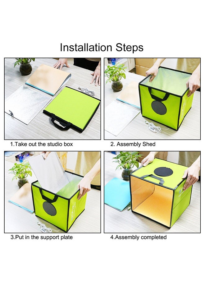 Lightbox Mini Photo Studio Light Box with 6 Color Backdrops Photo Shooting Tent Kit 80Pcs LED Light Room Foldable Photography Lighting