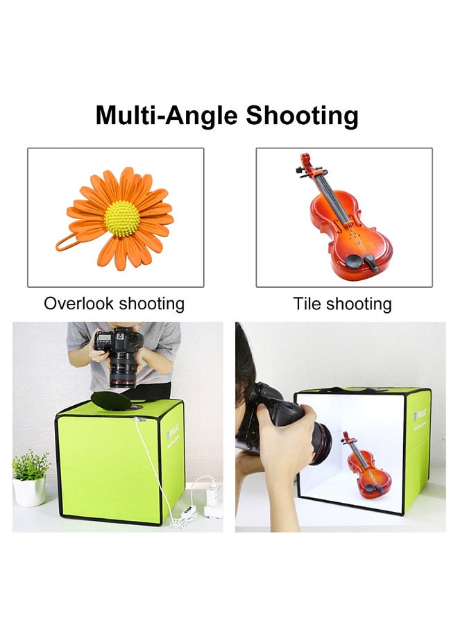 Lightbox Mini Photo Studio Light Box with 6 Color Backdrops Photo Shooting Tent Kit 80Pcs LED Light Room Foldable Photography Lighting