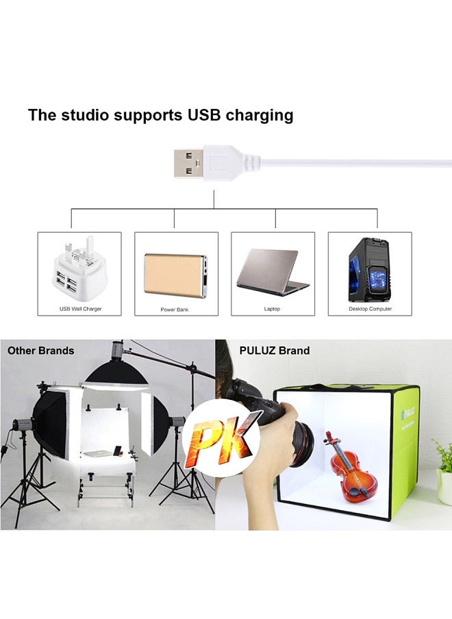 Lightbox Mini Photo Studio Light Box with 6 Color Backdrops Photo Shooting Tent Kit 80Pcs LED Light Room Foldable Photography Lighting