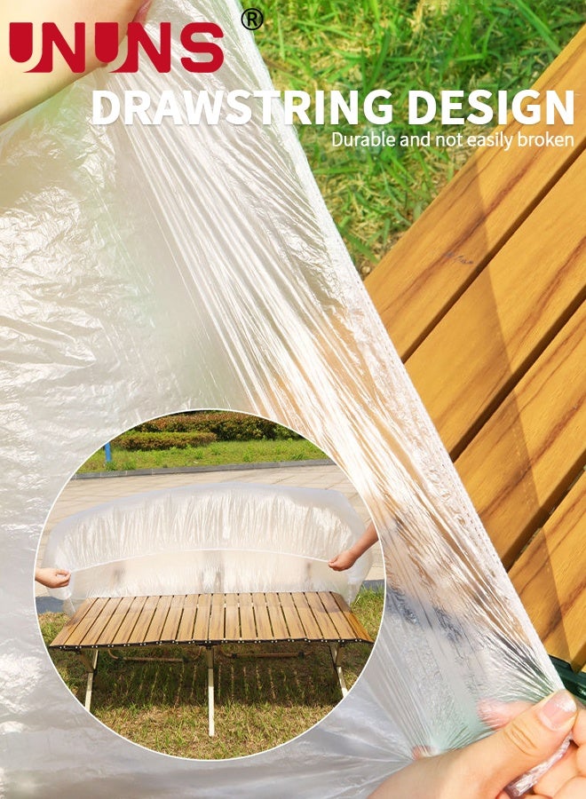 UNUNS 30pcs Disposable Tablecloths,Plastic Table Cloths Disposable,Elastic Desk Cover Rectangle Waterproof,Plastic Tablecloth Camping Picnics Essentials Indoor Outdoor Use,150x70cm - Image 3